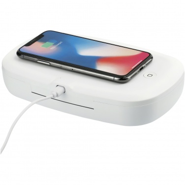 Logotrade profilreklam bild: Capsule UV-desinfektionsmedel för smarttelefon med 5 W trådlös laddningsplatta