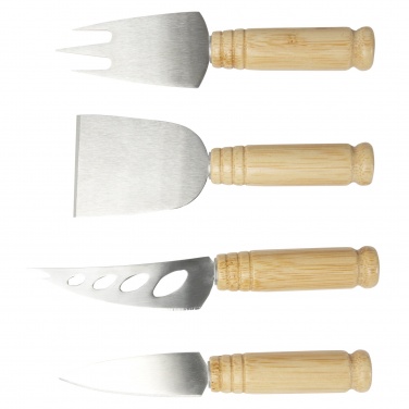 Logotrade presentreklam bild: Cheds ostset med 4 delar i bambu