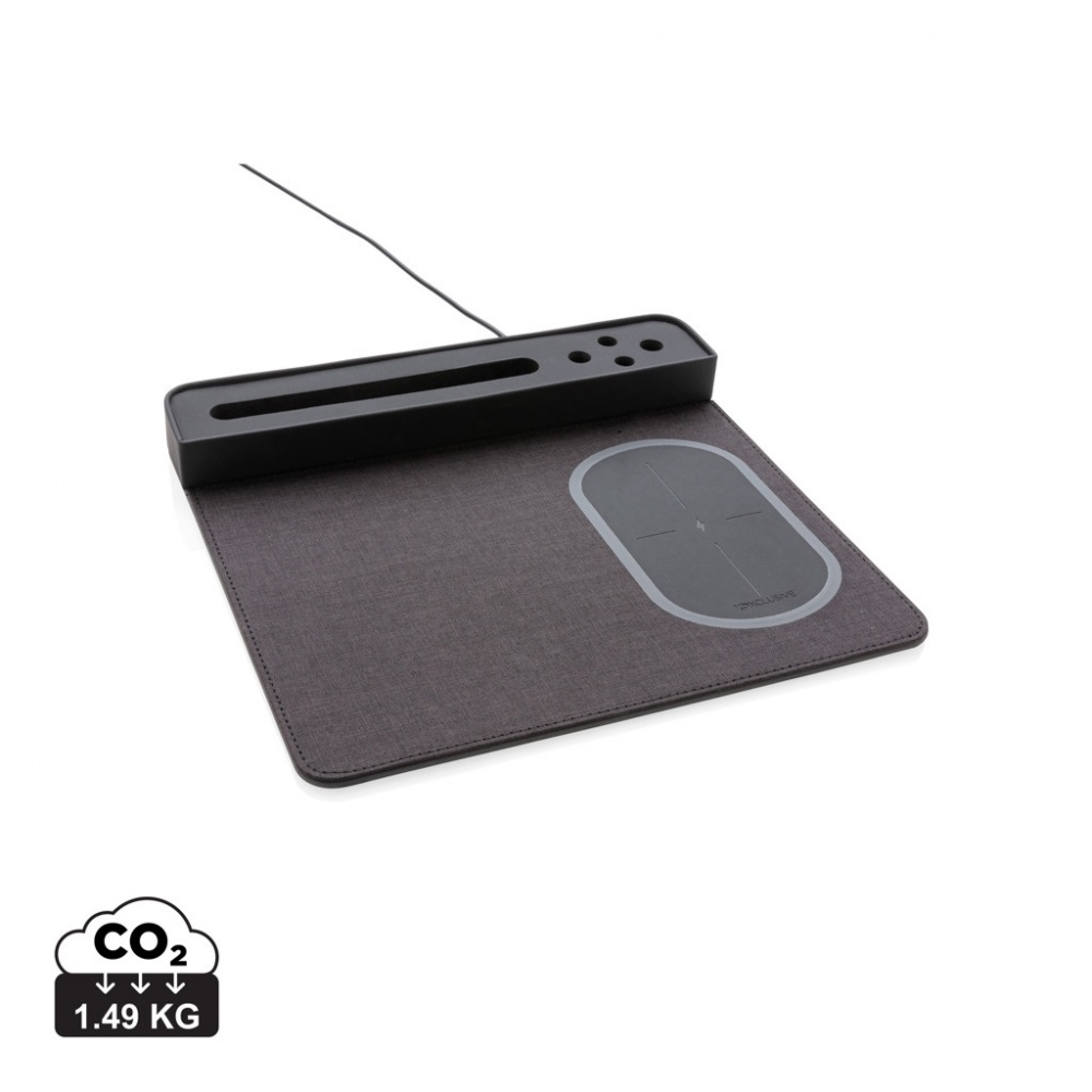 Logotrade profilprodukter bild: Air musmatta med 5W trådlös laddning och USB