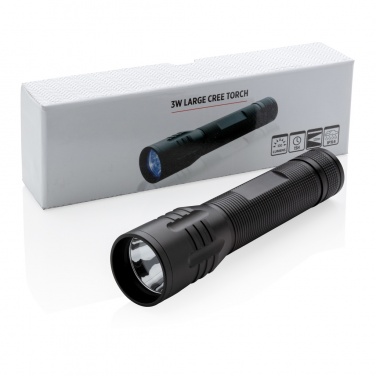 Logotrade presentreklam bild: 3W stor CREE-ficklampa