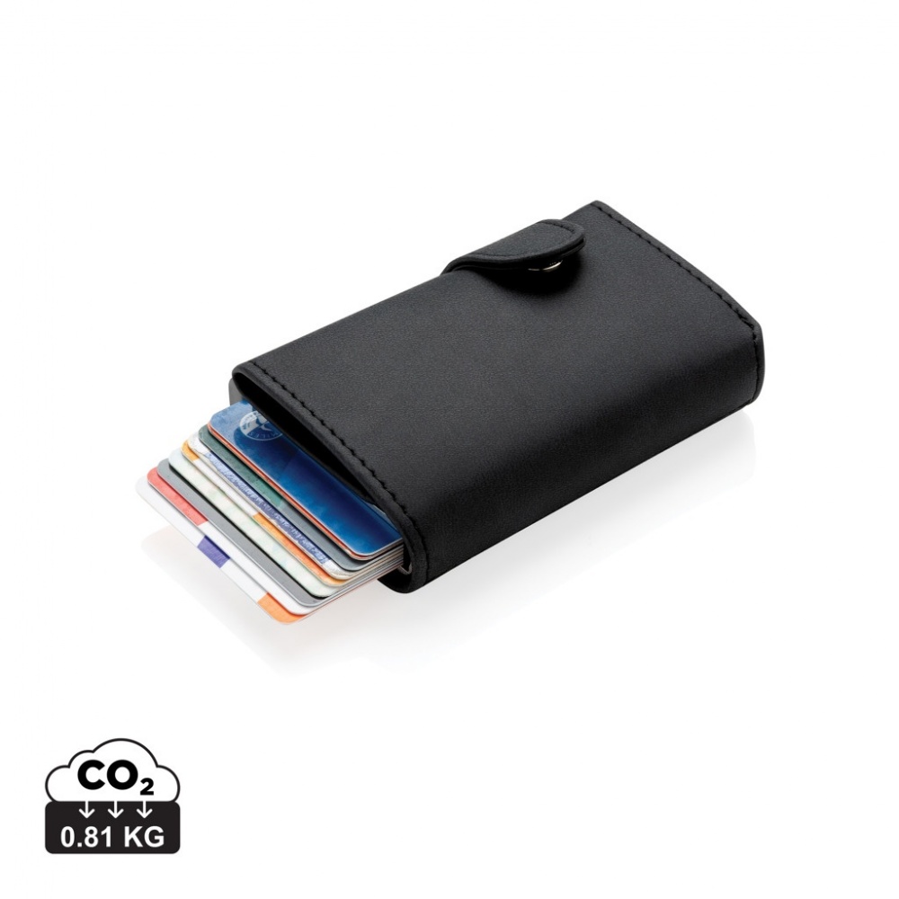Logotrade kampanjprodukter bild: Standard aluminium RFID korthållare med PU plånbok
