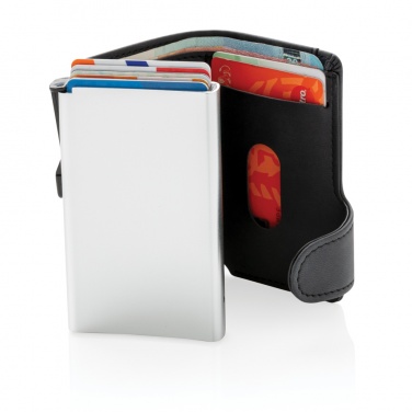 Logotrade profilprodukter bild: Standard aluminium RFID korthållare med PU plånbok