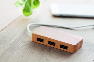 Logotrade profilreklam bild: USB hub bambu