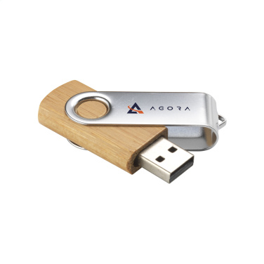 Logotrade profilreklam bild: USB Twist Bamboo 32 GB