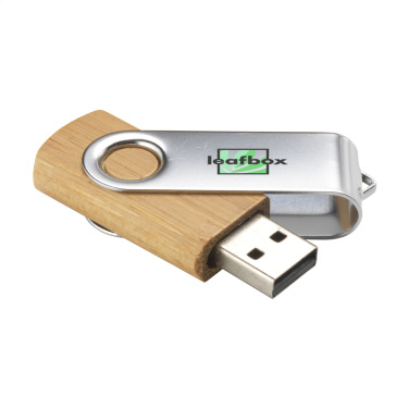 Logotrade profilreklam bild: USB Twist Bamboo från lager 8 GB