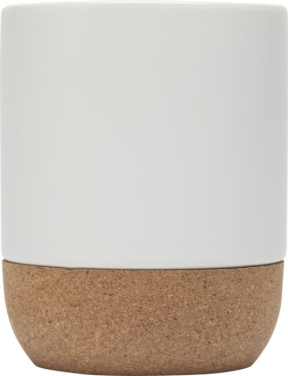 Logotrade profilprodukter bild: Billie 300 ml sublimeringsmugg av keramik med korkdetaljer