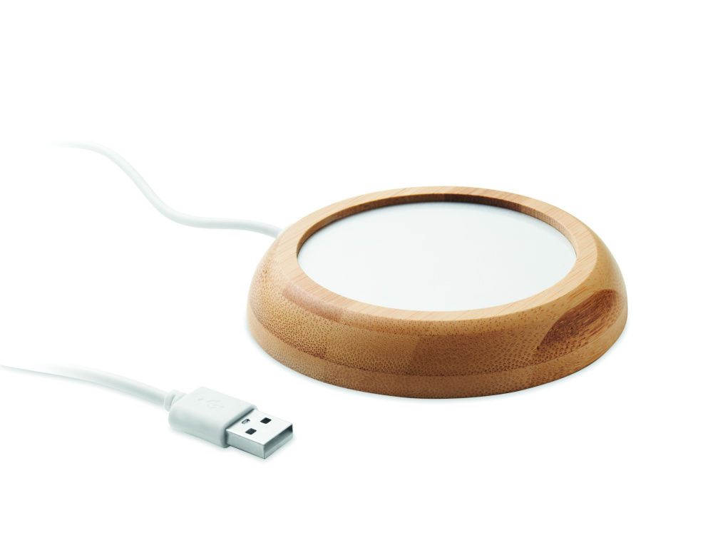 Logotrade presentreklam bild: Muggvärmare i bambu med USB