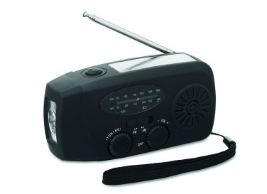 Logotrade kampanjprodukter bild: Bärbar radioSOS med LED-ficklampa