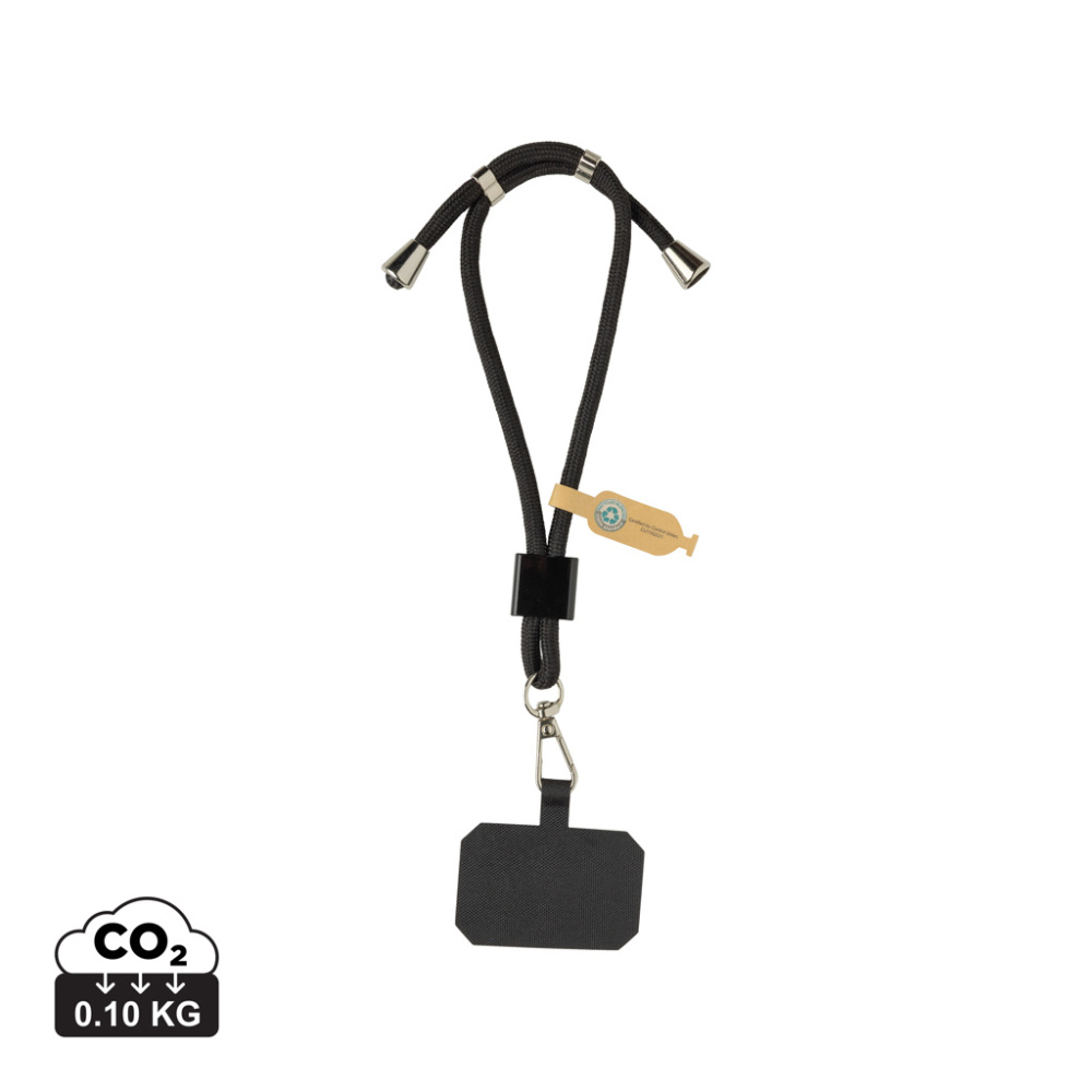 Logotrade presentreklam bild: CarryLoop RCS  PET-justerbar telefonrem för mobiltelefon