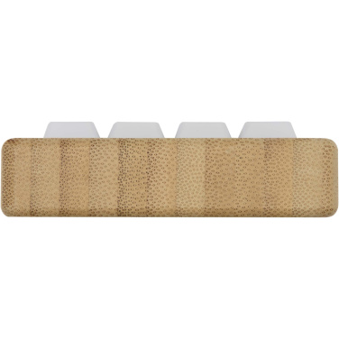 Logotrade reklamprodukter bild: Algol telefonställ och fidget-leksak av återvunnen plast med detaljer i bambu