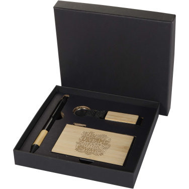 Logotrade profilreklam bild: Minka gåvoset med RCS-kulspetspenna, nyckelring och RFID-korthållare i återvunnen aluminium