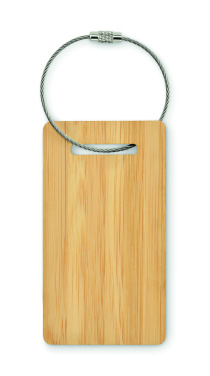 Logotrade reklamprodukter bild: Bagagetagg i bambu